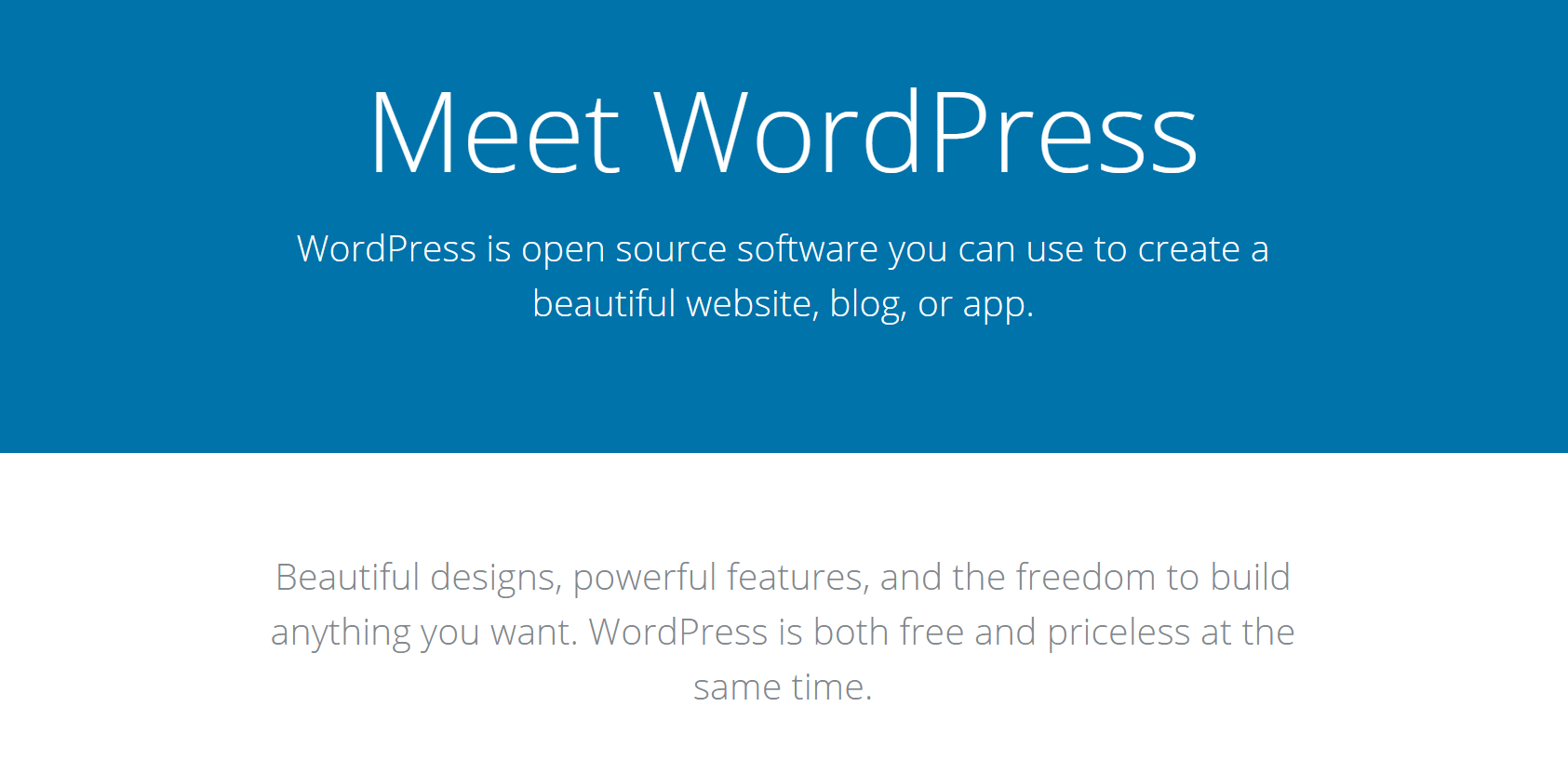 The WordPress website.