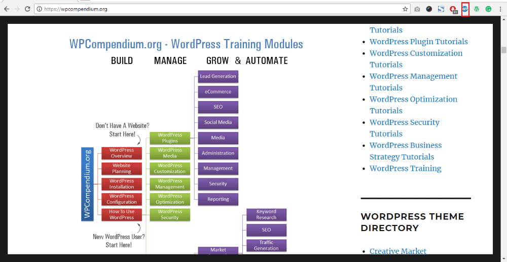WordPress Chrome Extensions: WP Compendium