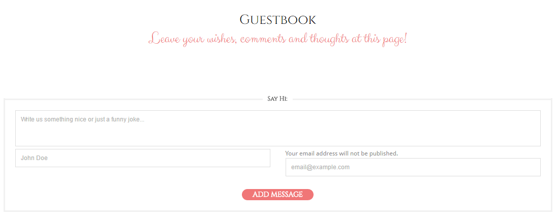 An example of a wedding guestbook.