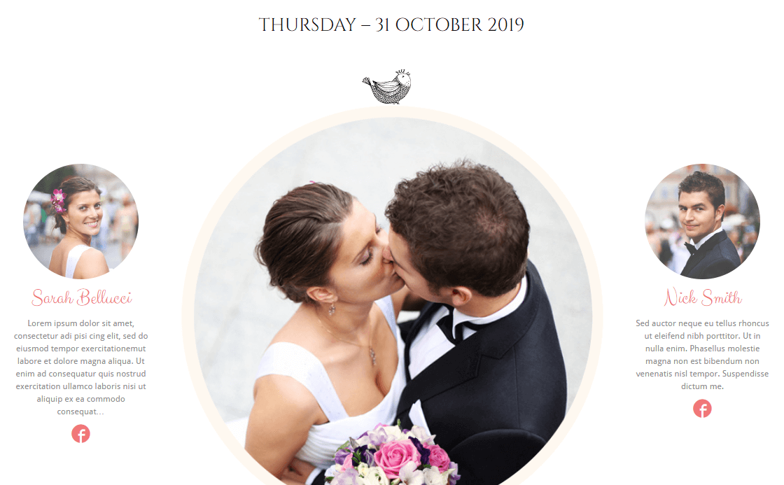 An example of a WordPress wedding theme.
