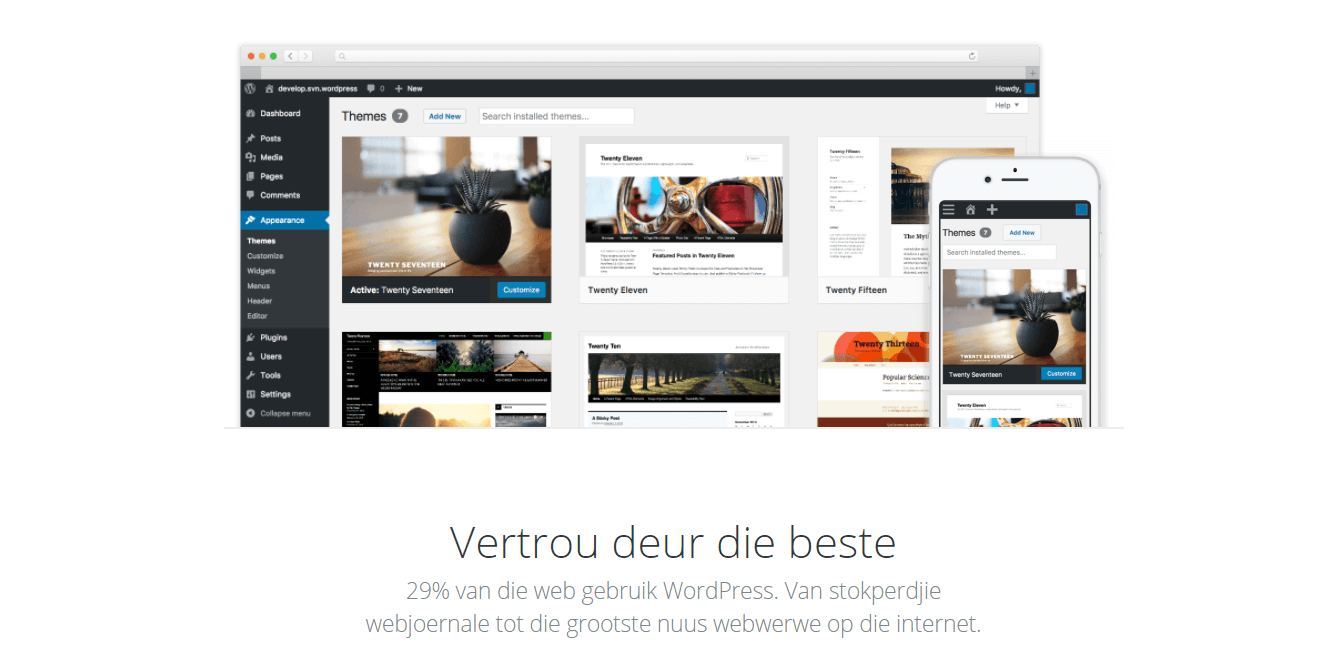 WordPress.org translated into another language.