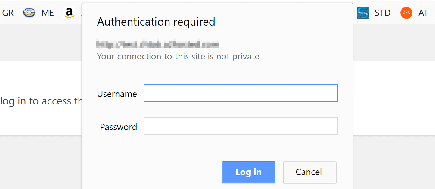 A login window.