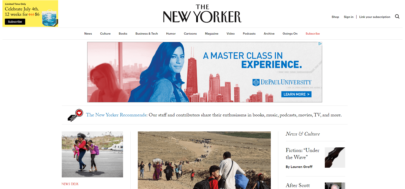 The New Yorker website.