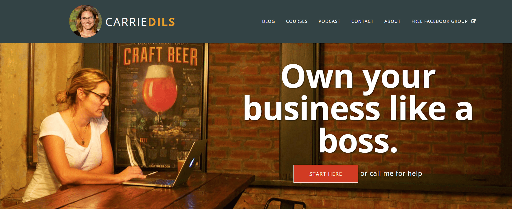 An example of a freelance WordPress website