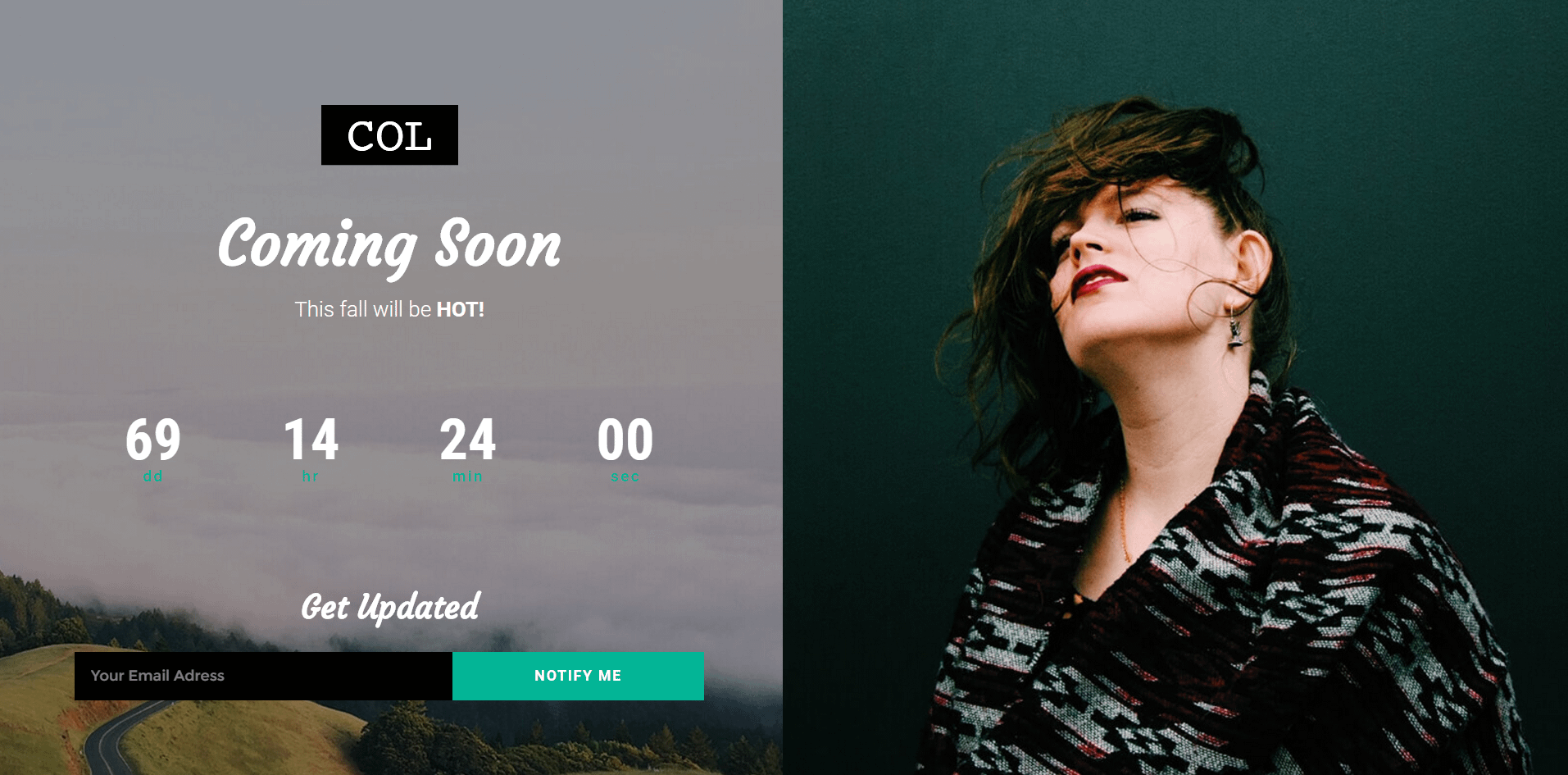 coming soon template of WordPress maintenance mode