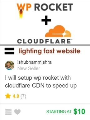 Fivver WordPress gig example