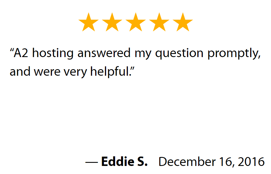 An example of a customer testimonial.