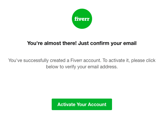 Fiverr account activated
