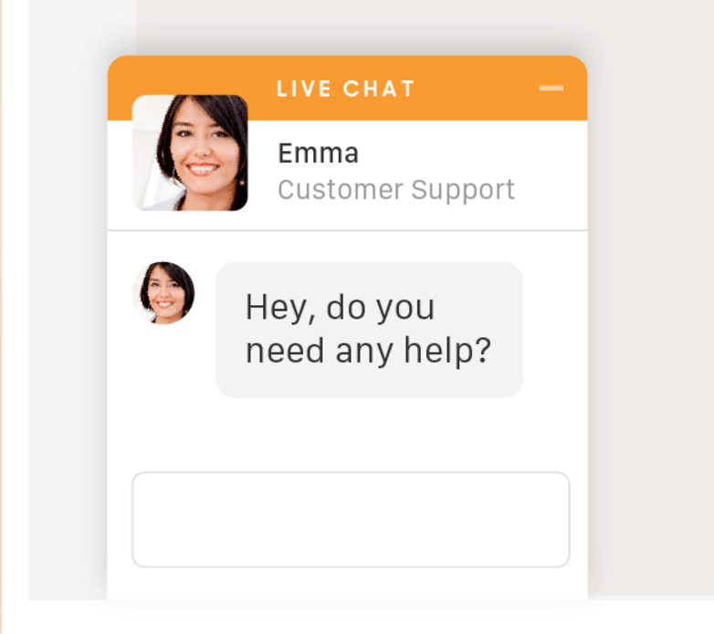 An example of live chat.