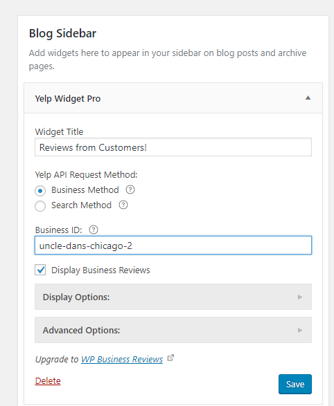business id widget
