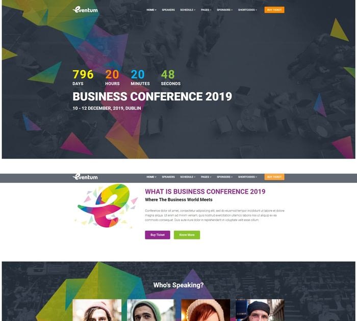 best event / conference themes for WordPress: Eventum