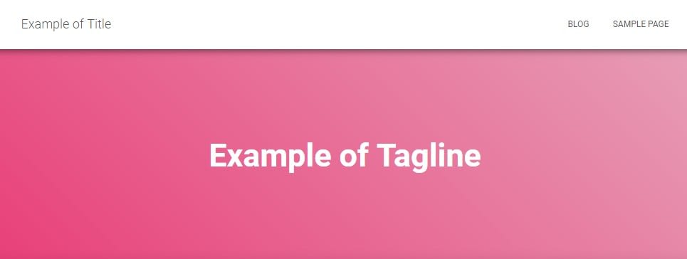 example of WordPress title and tagline
