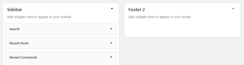 The widgets tab where you use your free WordPress widgets