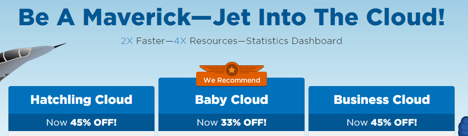 An example of cloud hosting plans.