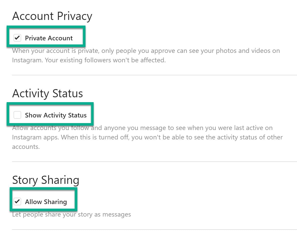 account privacy