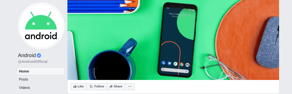 The Android official Facebook page.