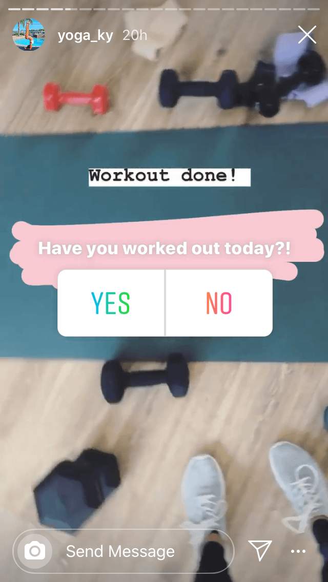 workout done - Instagram story polls