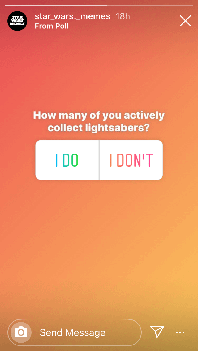 star wars Instagram story polls