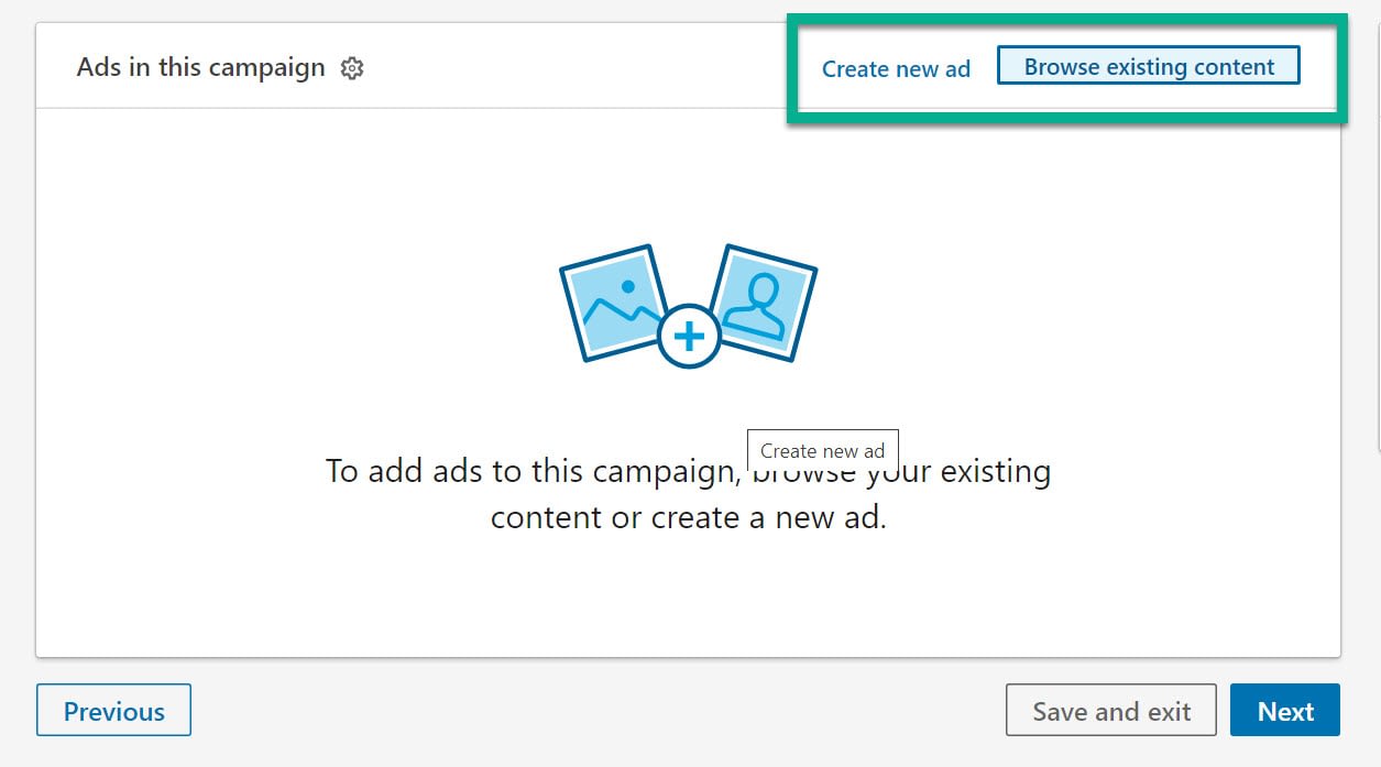 create new ad for LinkedIn advertising