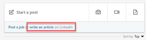 write LinkedIn articles link