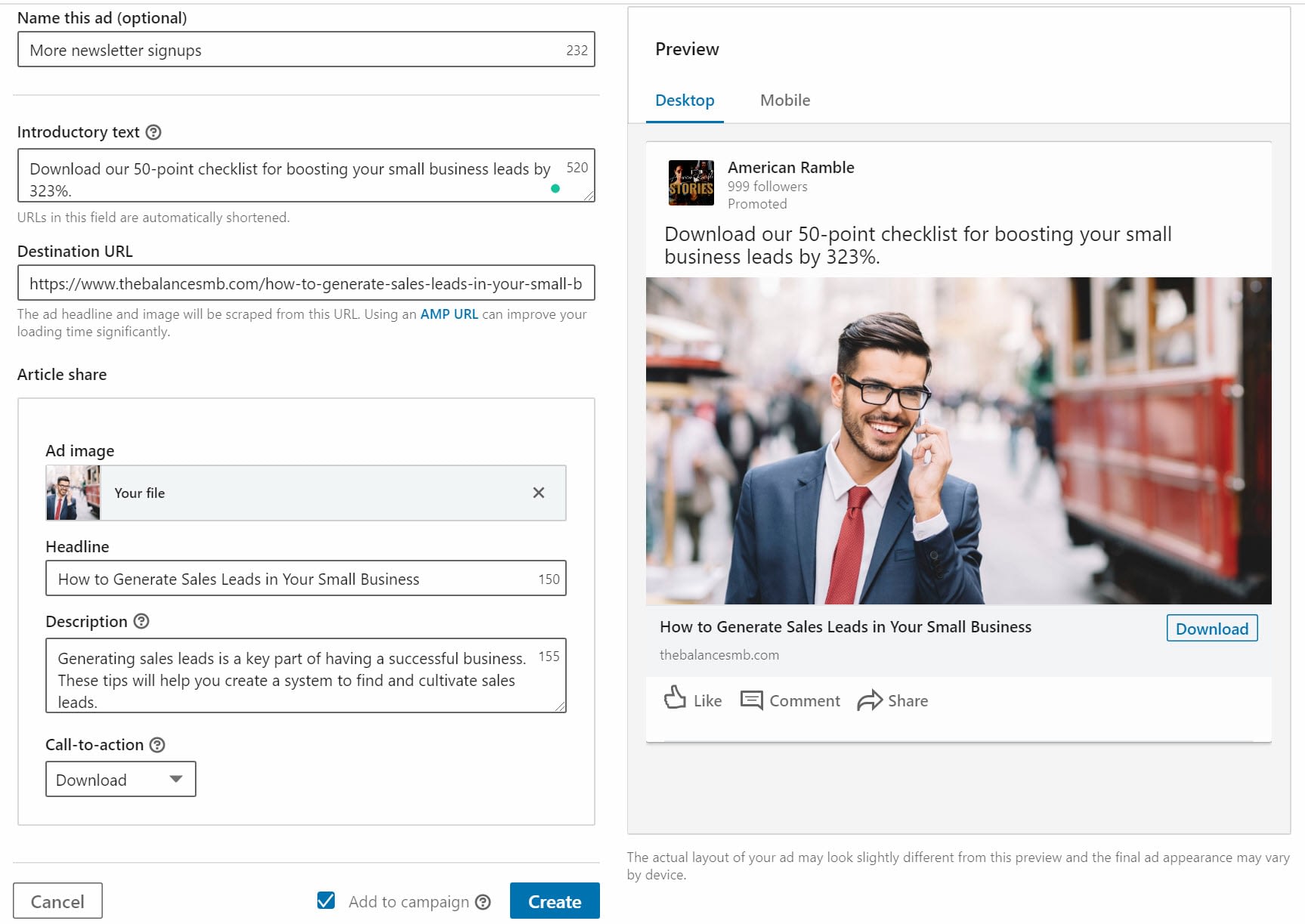 design your LinkedIn advertising