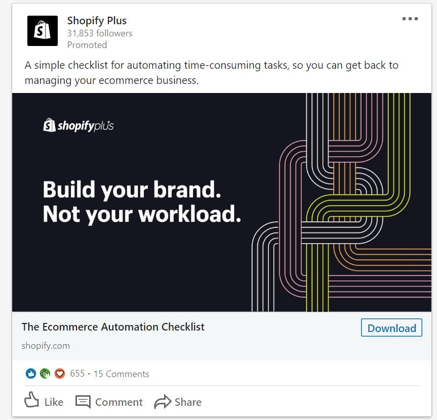 shopify ad - LinkedIn advertising