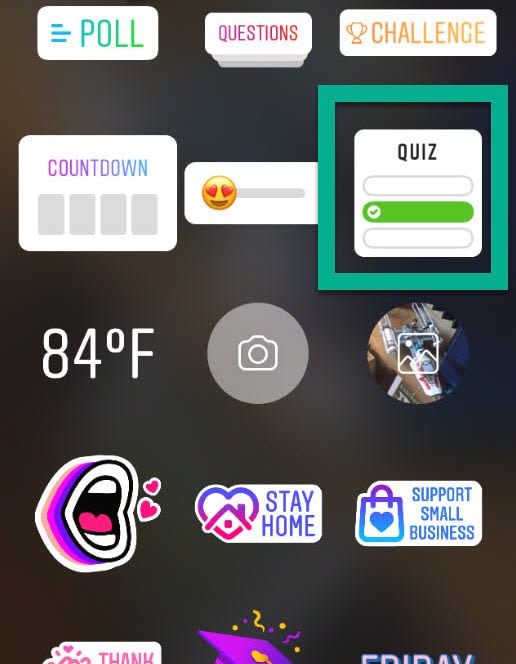 quiz as a Instagram story polls