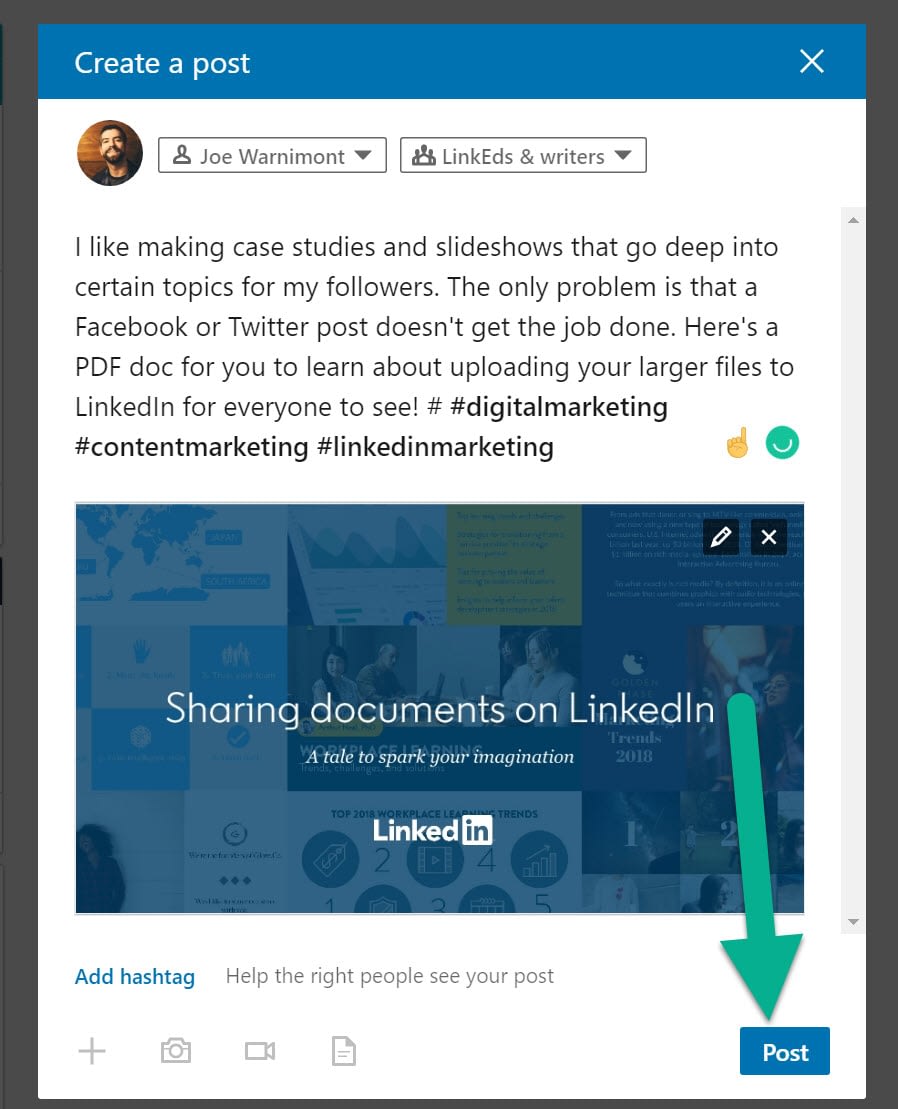 post LinkedIn documents