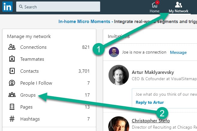 groups to find LinkedIn connections