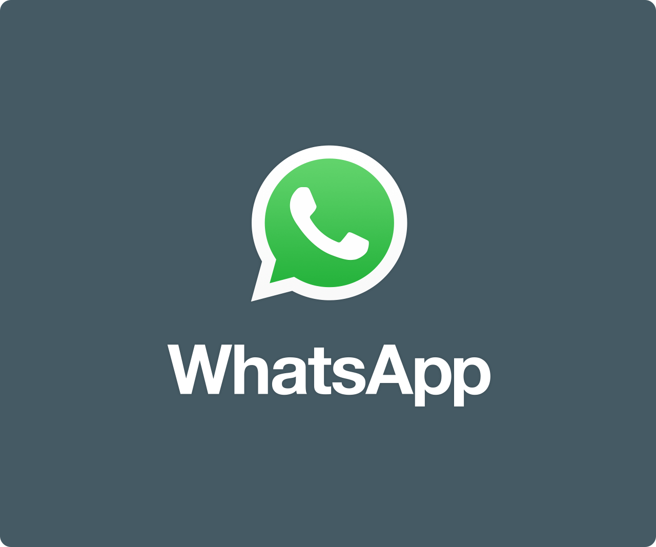 WhatsApp icon and wordmark on teal background