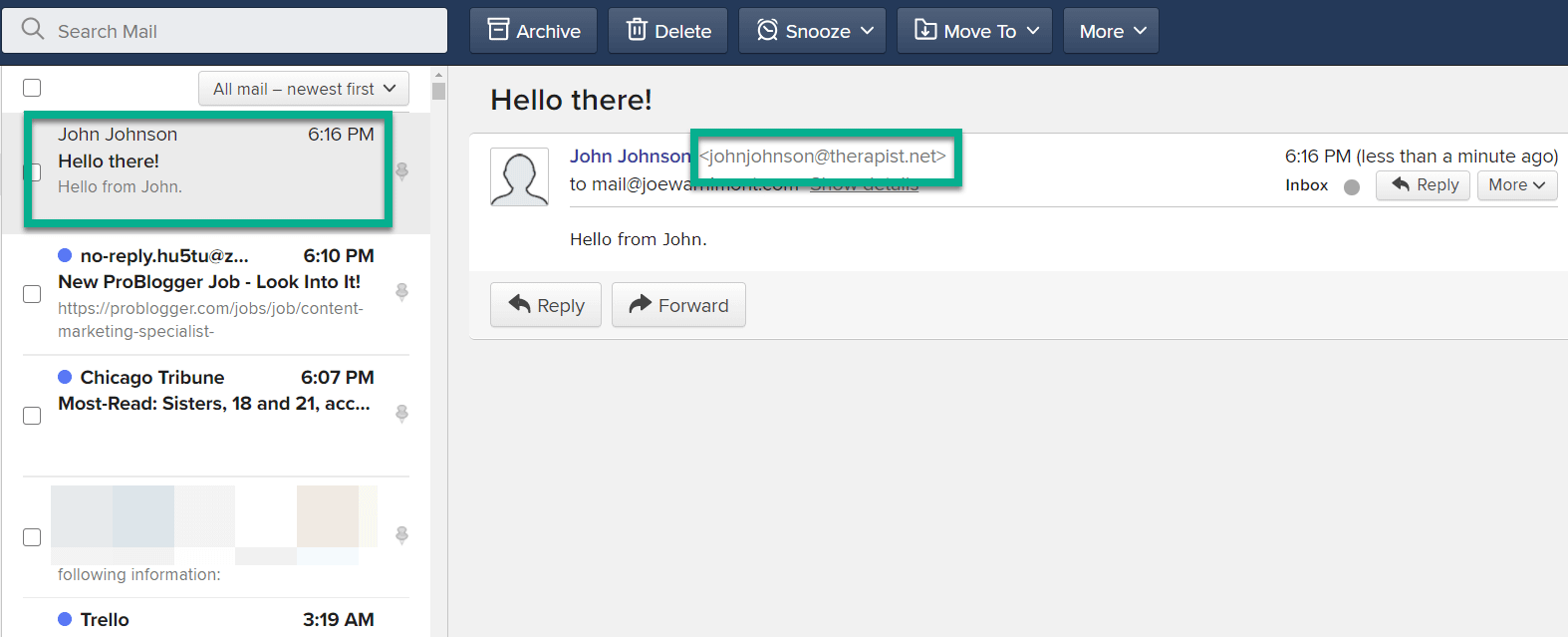 test email after I set up a free business email address