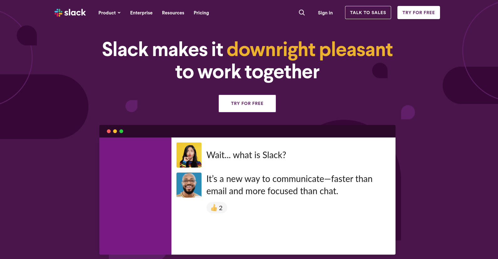 Slack website.