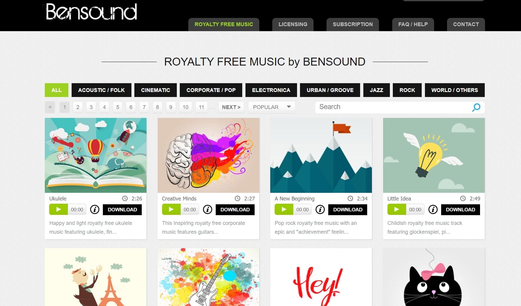 Top sites to find free music for videos - Bensound