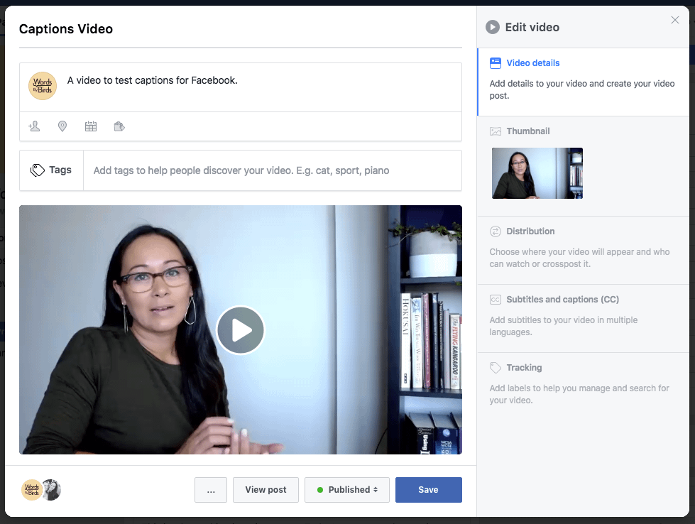 add subtitles to video facebook