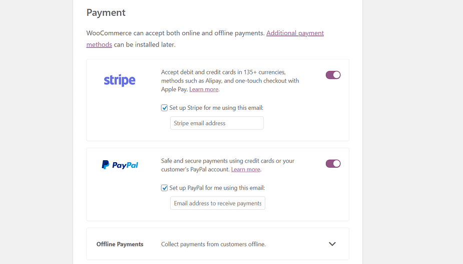How to set up payments for a WooCommerce store