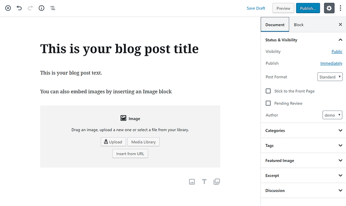 The WordPress editor