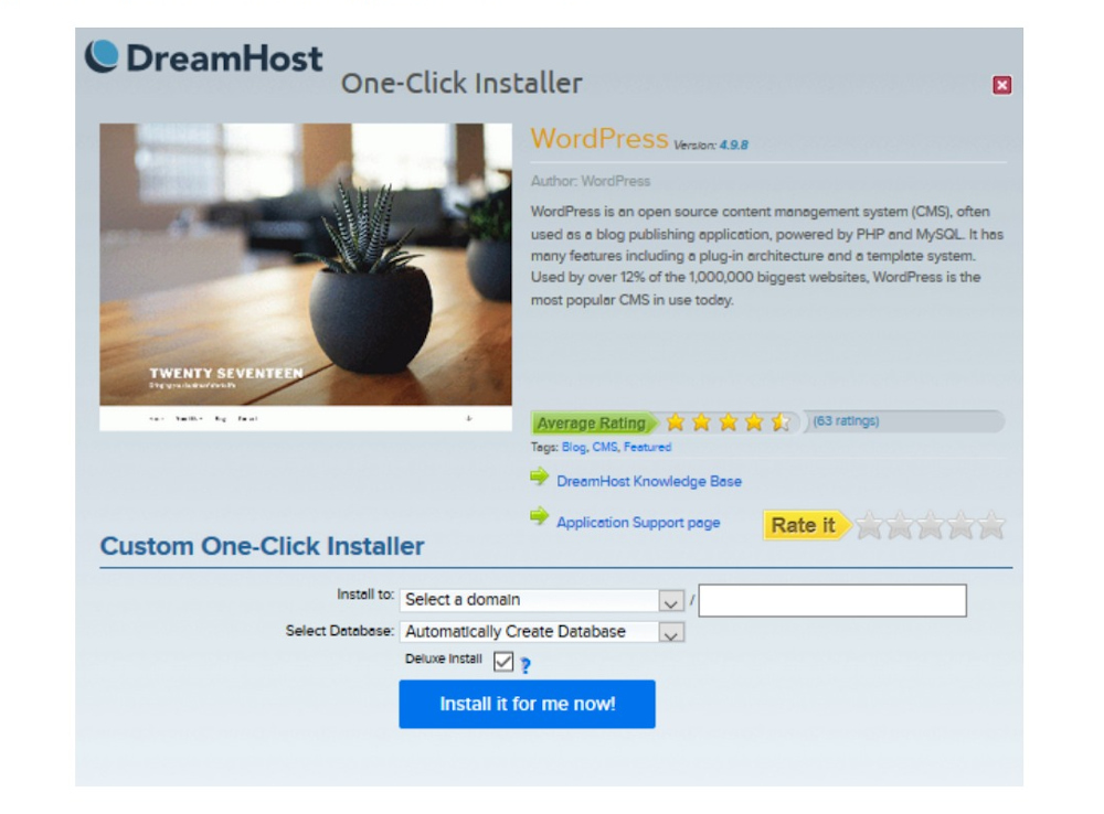 Instalación de DreamHost