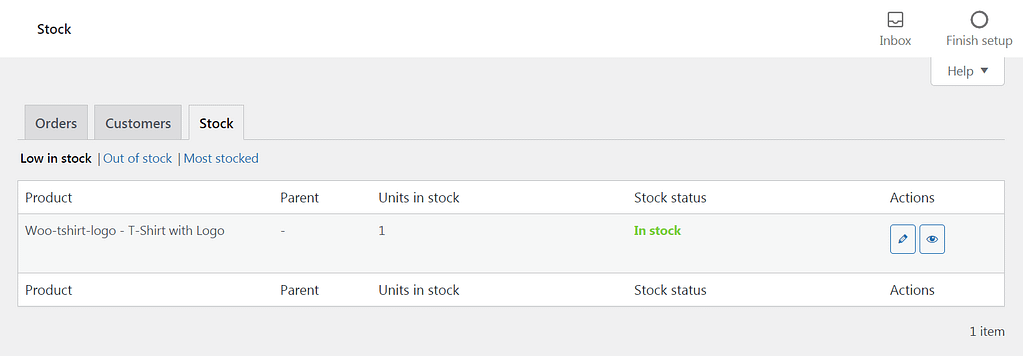 Stock reports in WooCommerce.