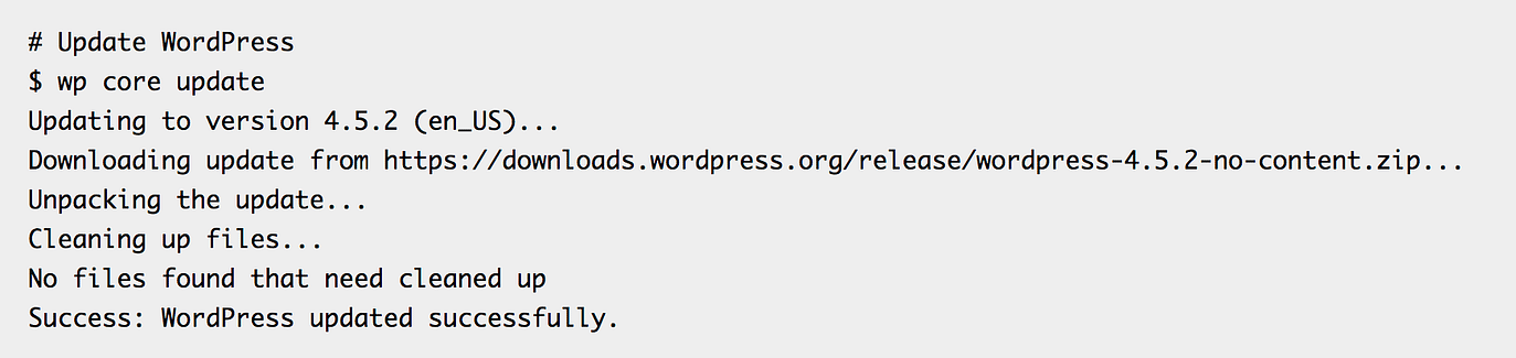 Exemplo WP-CLI