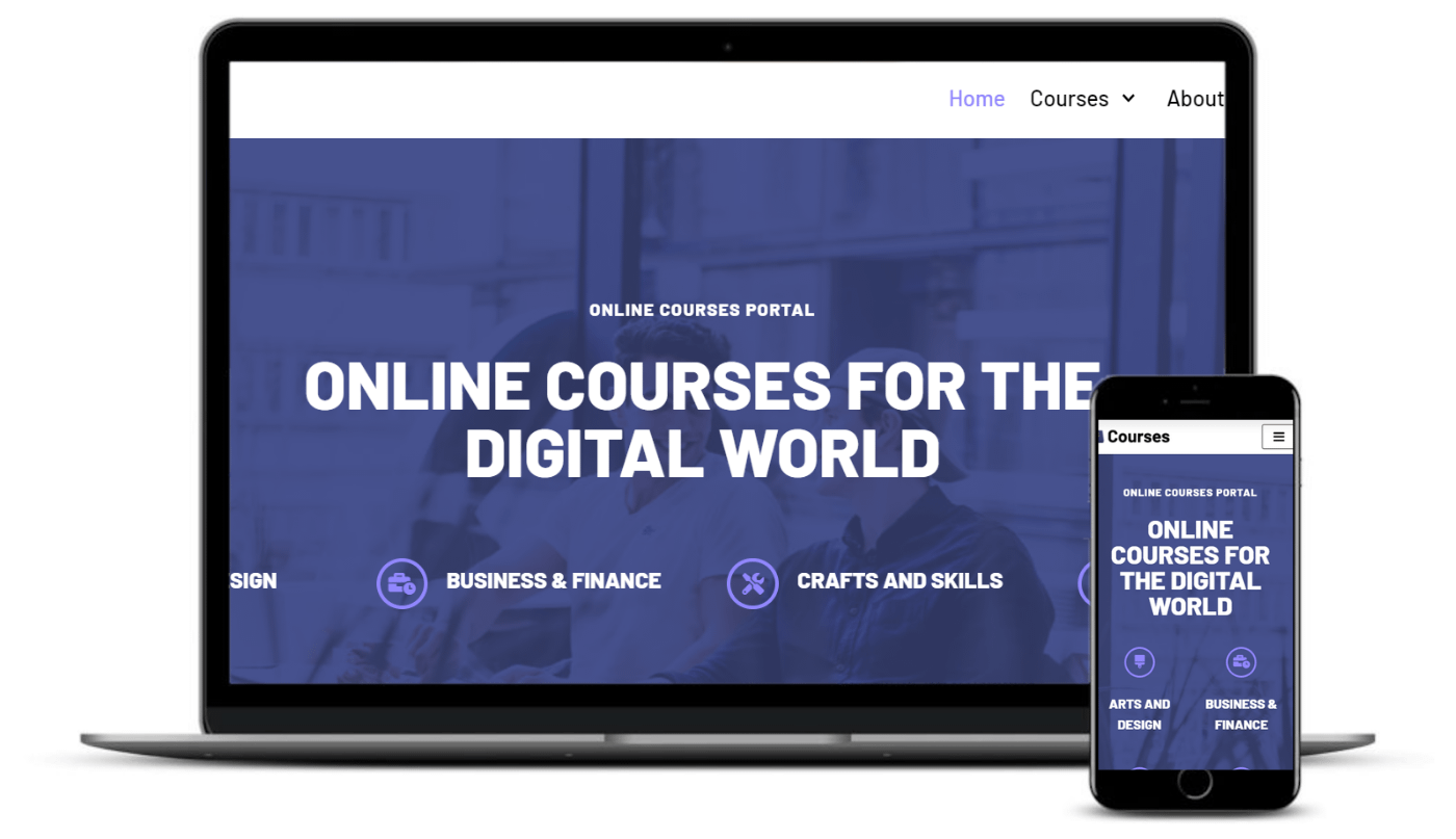 Cursos on-line Neve é um tema WordPress eLearning.