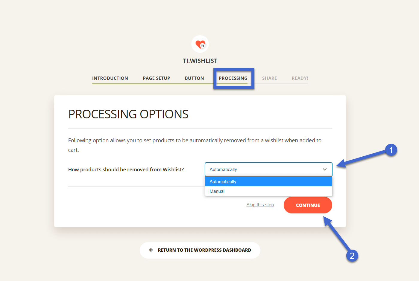 remoção automática - lista de desejos woocommerce