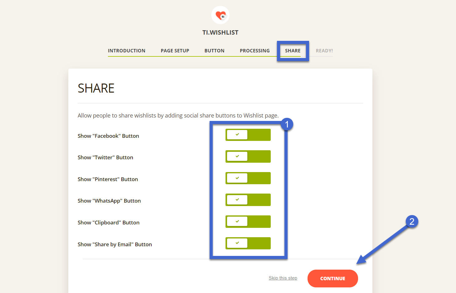 adicionar compartilhamento social para a lista de desejos do WooCommerce