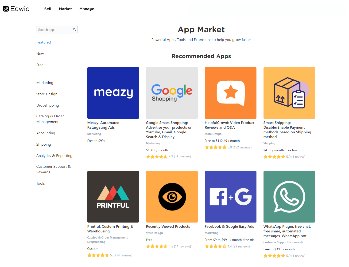 Ecwid vs WooCommerce: aplicativos e integrações