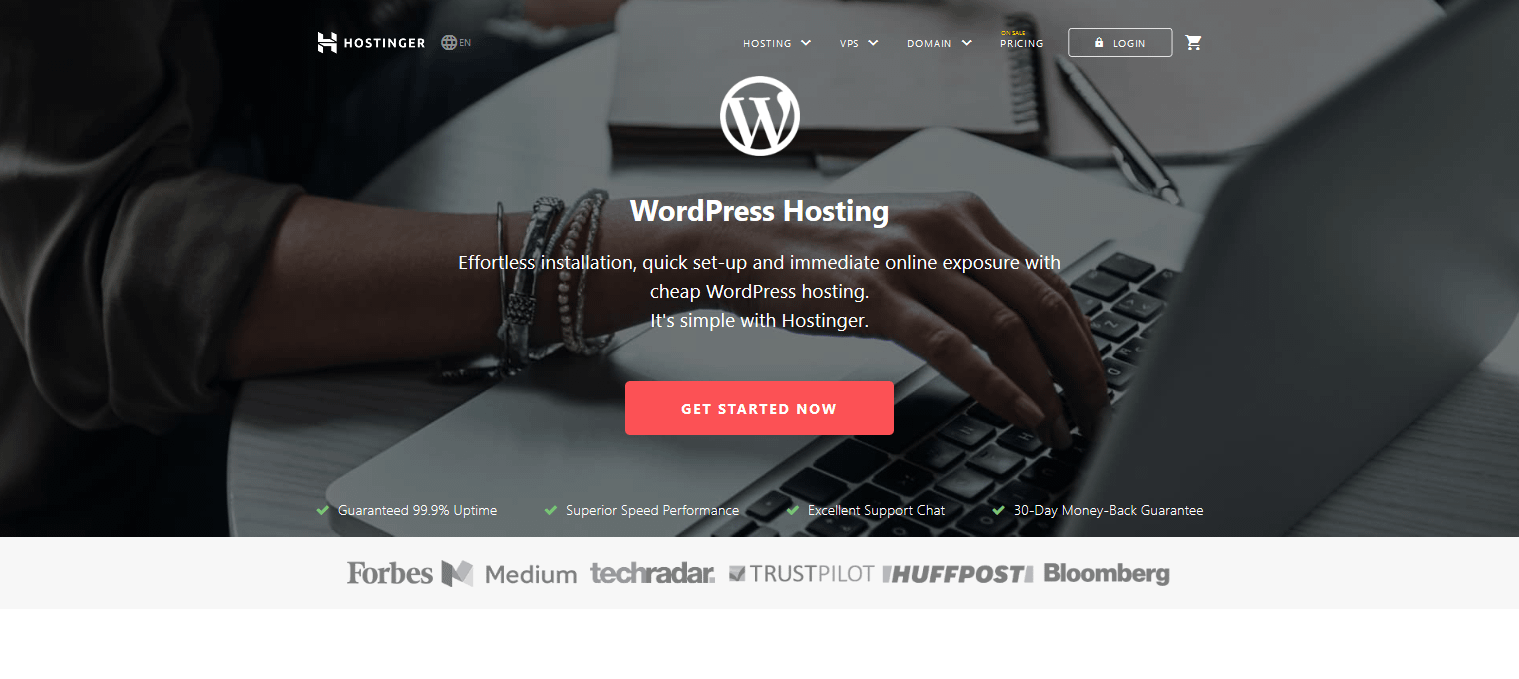 مراجعه استضافة هوستنجر: أفضل استضافة WordPress لعام 2023؟ 3 صفحة Hostinger الرئيسية.