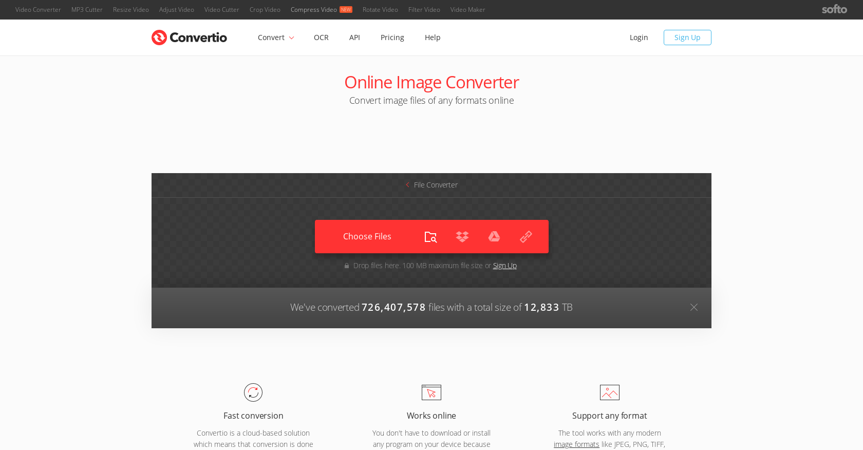 Herramientas para convertir imágenes - Convertio
