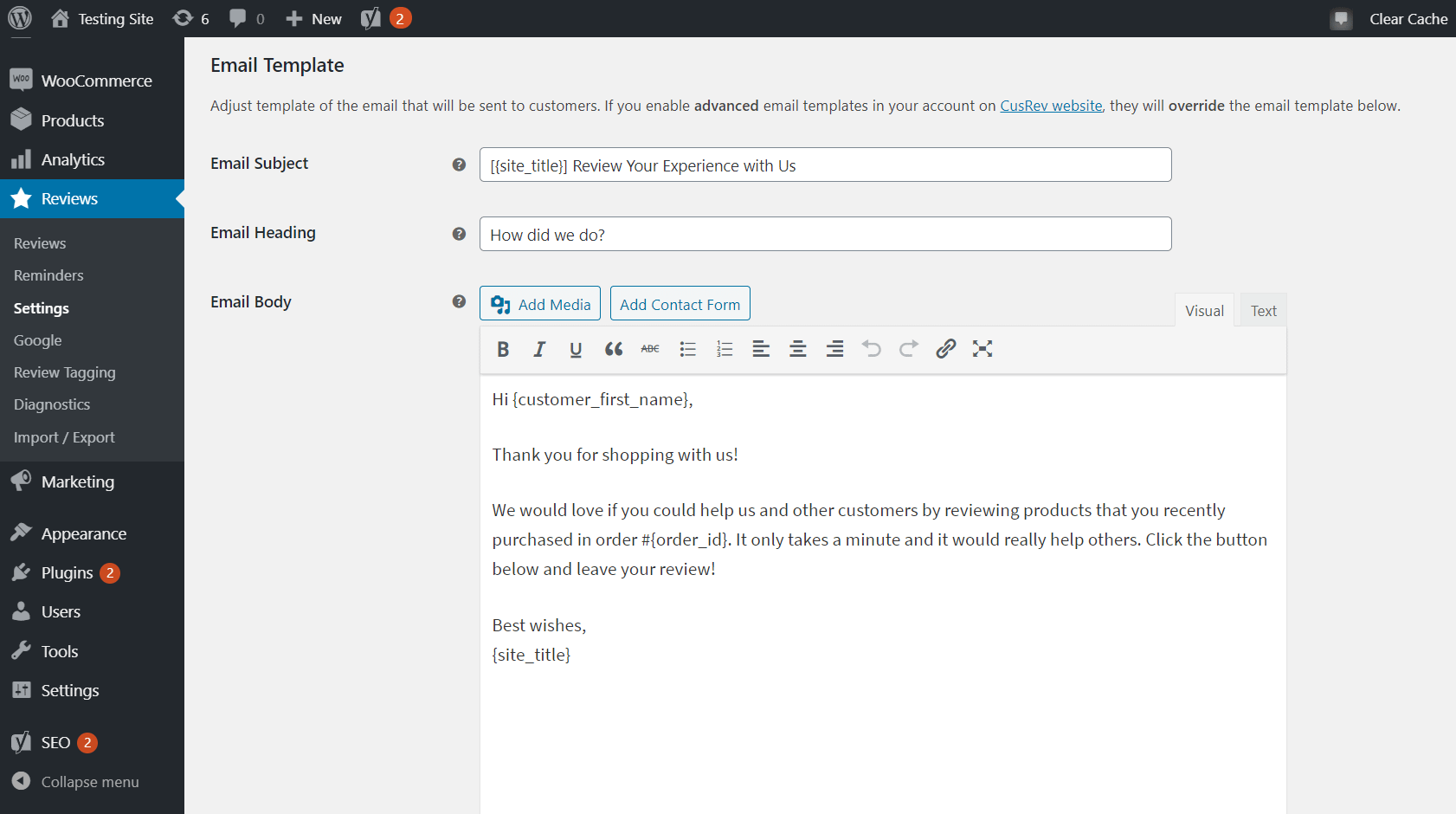 Mude o e-mail