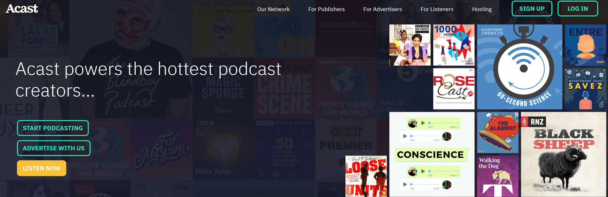 Melhor hospedagem gratuita de podcast: Acast