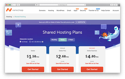 Best web hosting services: namecheap