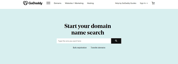 best domain registrars: GoDaddy