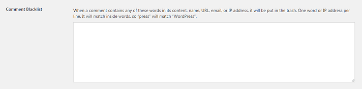 WordPress'te yorum kara listesi oluşturmak, yorum spam'ini durdurmanın iyi bir yoludur